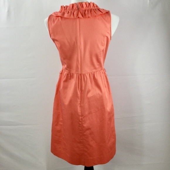 J Crew Ruffle Neck Sleeveless Cotton Sateen Dress Size 6 - Picture 10 of 14